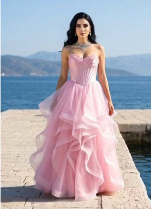 Lexie - Tulle Prom Dress - Pink