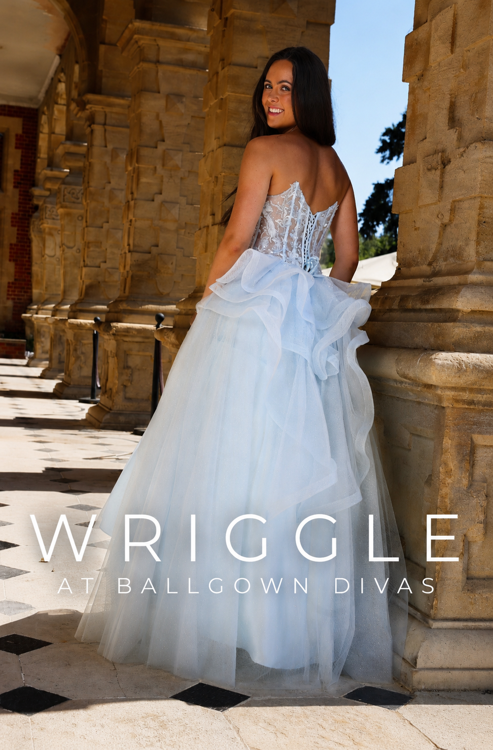 Wriggle - Tulle Corset Prom Dress - Sky Blue