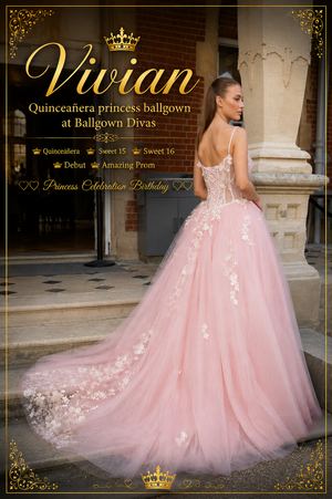 Vivian - Quinceañera Princess Ballgown - Coral 👑xx