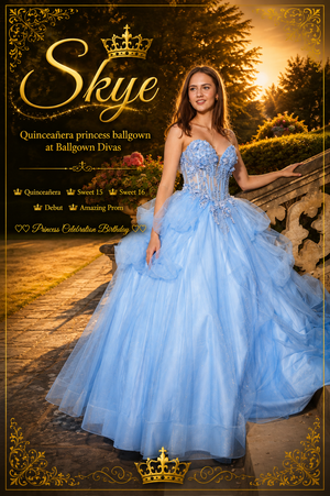Skye - Sparkling Quinceañera Princess Ballgown - Sky Blue🥰💫