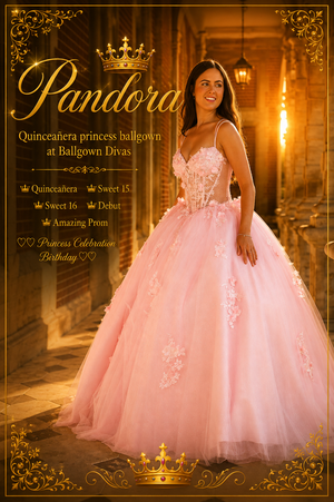 Pandora - Quinceañera Princess Ballgown Prom Dress - Pink🪄✨️