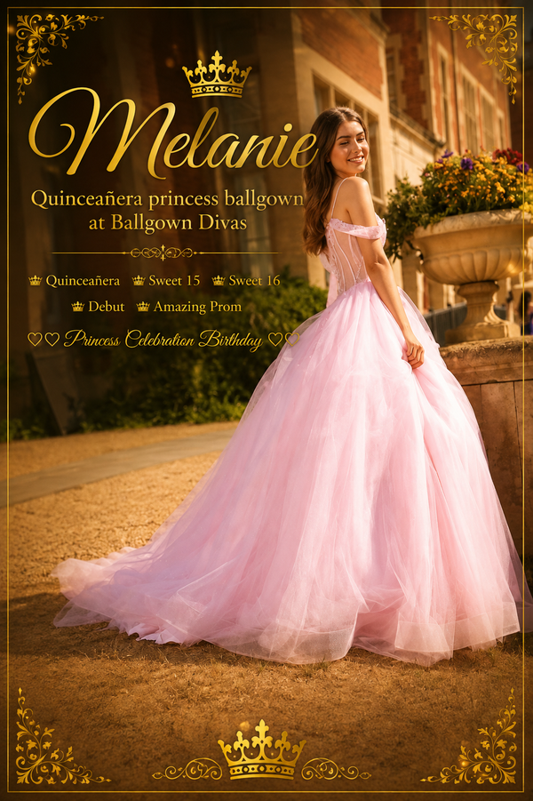 Melanie - Quinceañera Princess Ballgown - Pink
