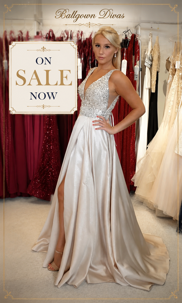 A-Line Prom Evening Dress - Champagne