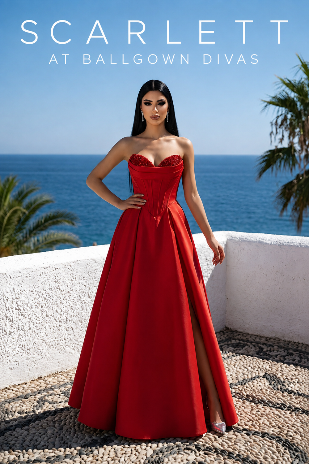 Scarlett - Satin Prom Dress - Red