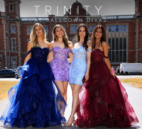 Trinity - Two Piece Layered Ruffle Prom Dress - Sky Blue