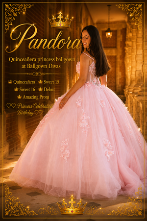 Pandora - Quinceañera Princess Ballgown Prom Dress - Pink🪄✨️
