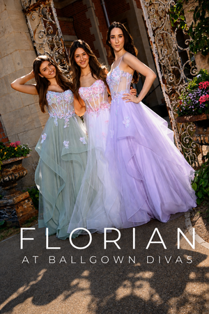Florian - Layered Ruffle Tulle Prom Dress - Sky Blue