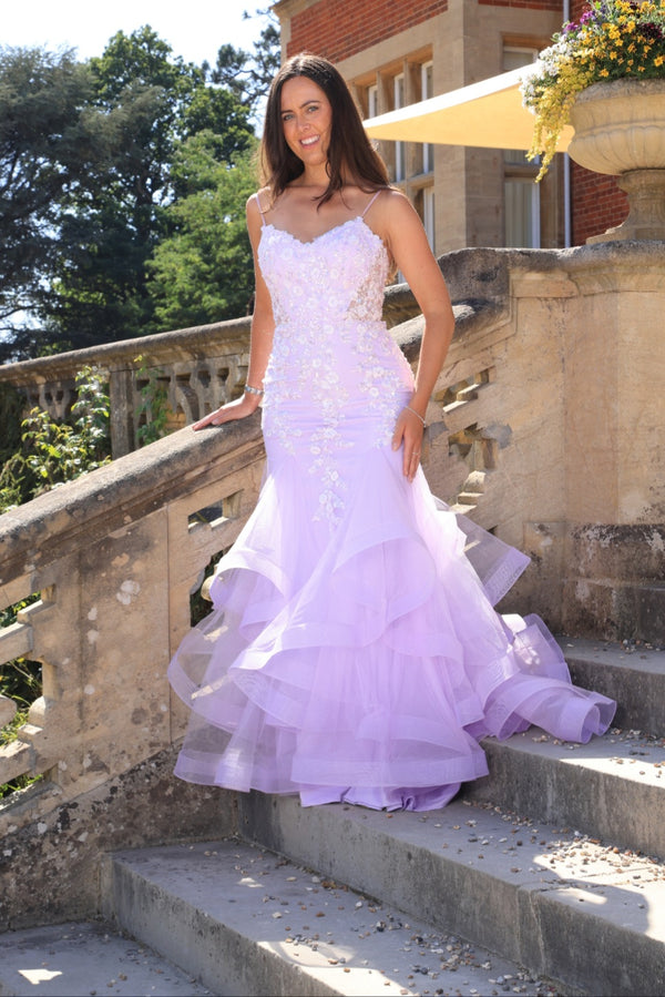Lou - Tulle Fishtail Mermaid Prom Dress - Lilac