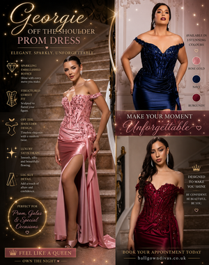 Georgie - off the shoulder prom dress - pink