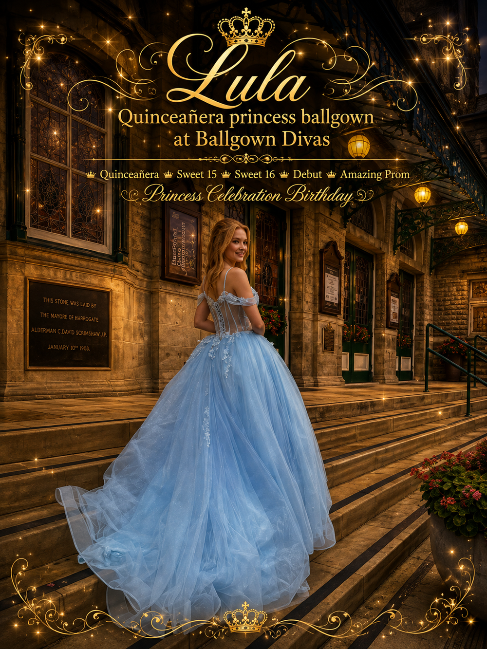 Lula - Quinceañera Princess Ballgown - Pale Blue 👸✨️