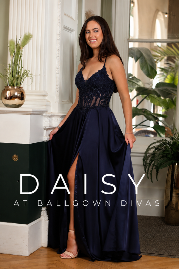 Daisy - Satin A-Line Prom Dress - Pink