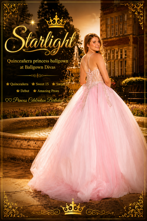 Starlight - Pretty Pink Quinceañera Princess Ballgown ⭐️💫