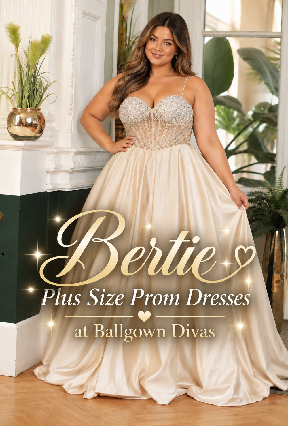 Bertie - Plus Size Prom Dress - Champagne