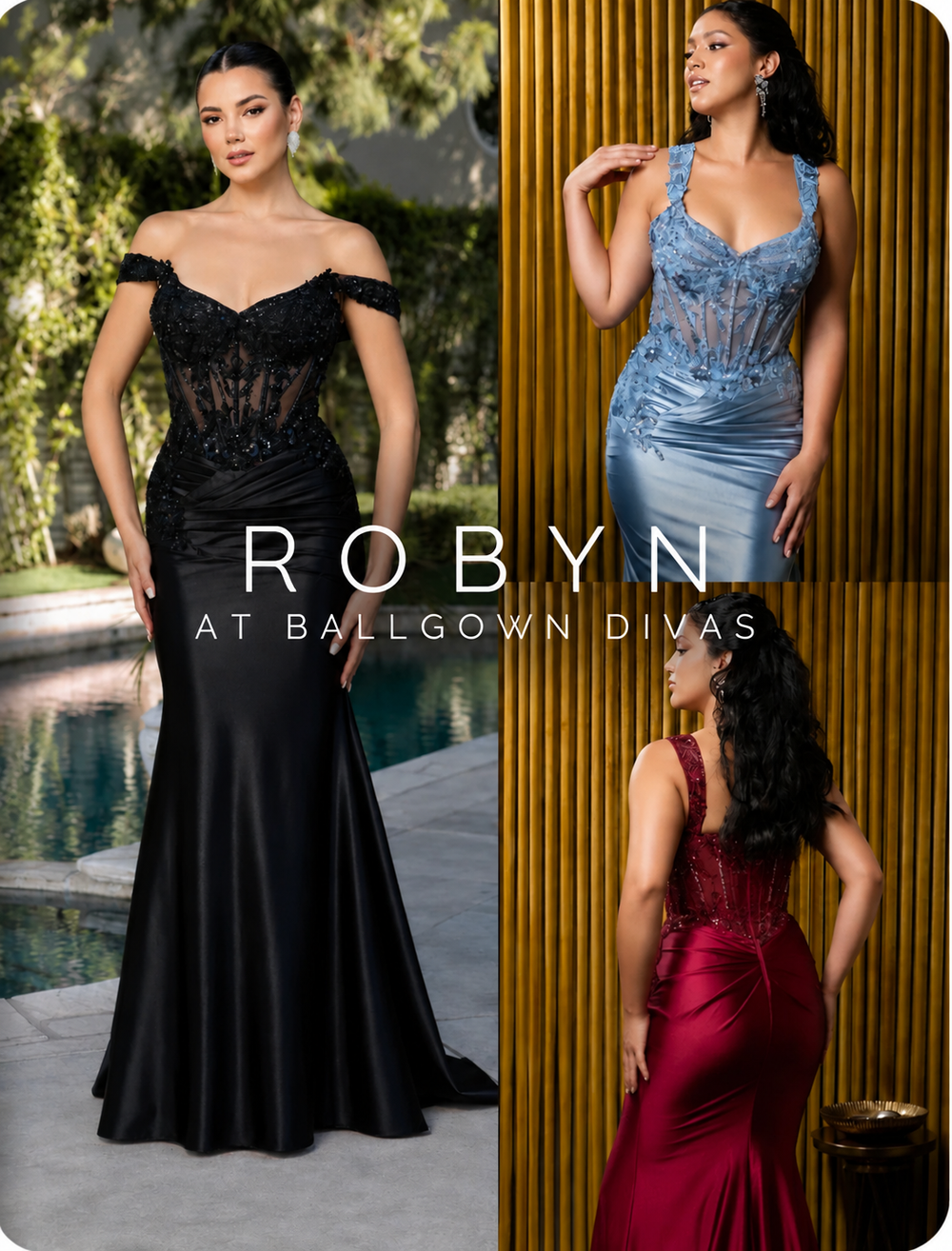 Robyn - fitted bardot sleeve prom dress - black