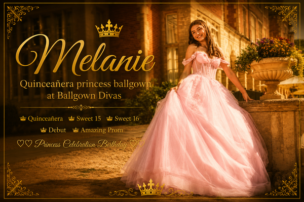 Melanie - Quinceañera Princess Ballgown - Pink