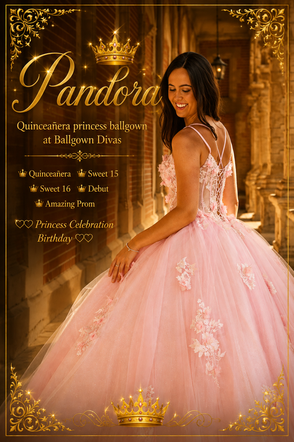 Pandora - Quinceañera Princess Ballgown Prom Dress - Pink🪄✨️