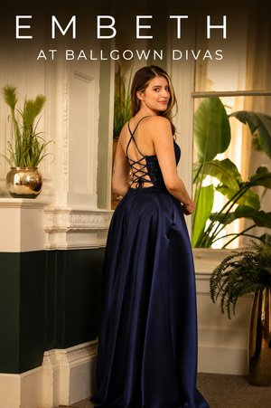 Embeth - Satin A-Line Prom Dress - Royal Blue