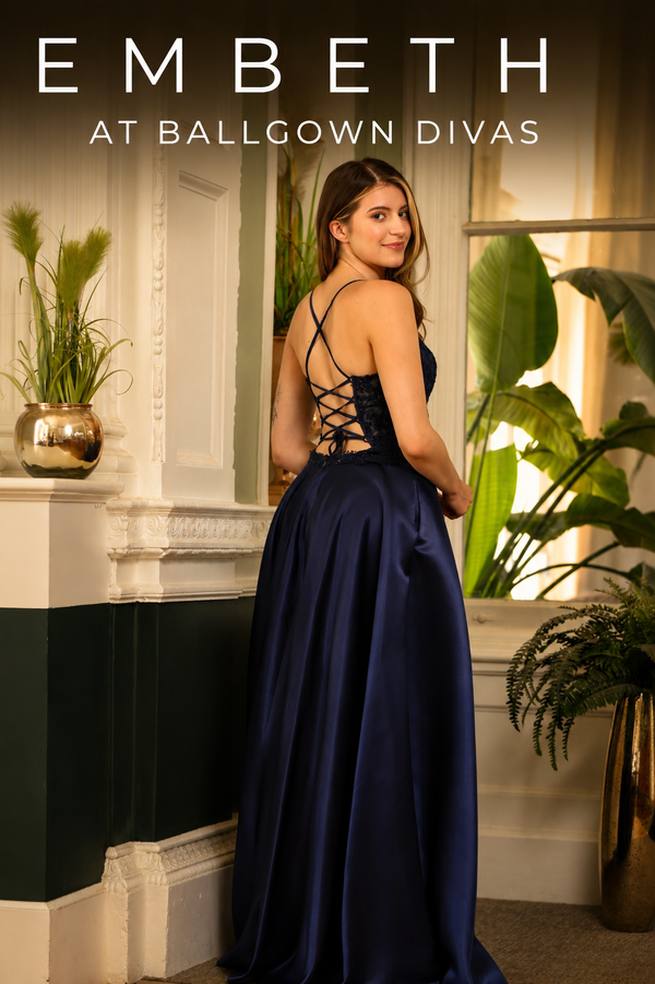 Embeth - Satin A-Line Prom Dress - Royal Blue