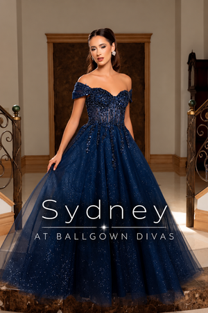 Sydney - Tulle Embroidered Ballgown Prom Dress - Sage