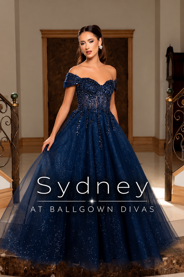 Sydney - Tulle Embroidered Ballgown Prom Dress - Sage