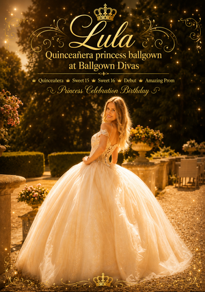Lula - Quinceañera Princess Ballgown - Champagne 👸✨️