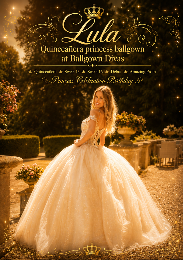 Lula - Quinceañera Princess Ballgown - Champagne 👸✨️