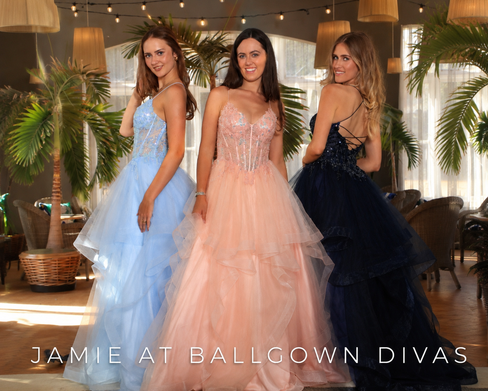 Jamie - Layered Ruffle Tulle Prom Dress - Blush, Sky, Navy, Lilac, Aqua