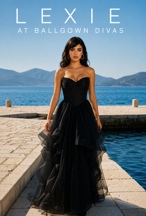 Lexie - Tulle Layered Skirt Prom Dress - Black