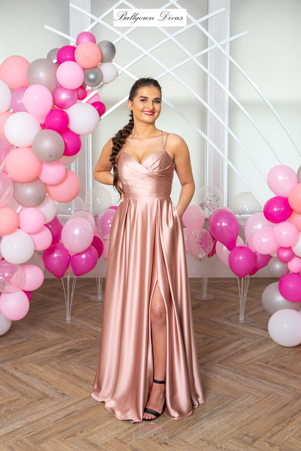 A-Line Prom Evening Dress - Satin Pleats