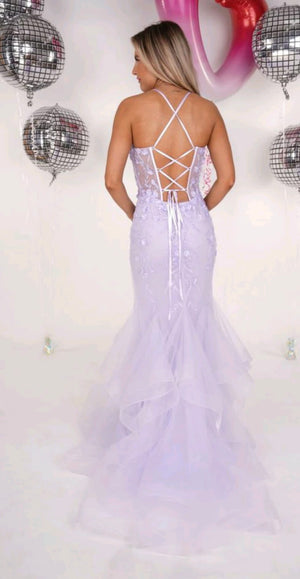 Fishtail Prom Evening Dress - Sherbert Flowers
