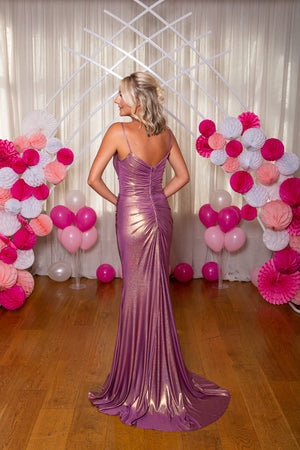 Fitted Prom Evening Dress - Copper