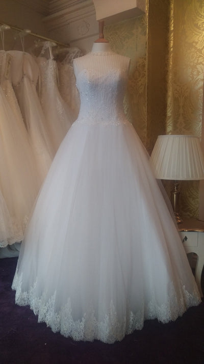 WEDDING DRESS ‘amber’ - IVORY UK 12 - £50