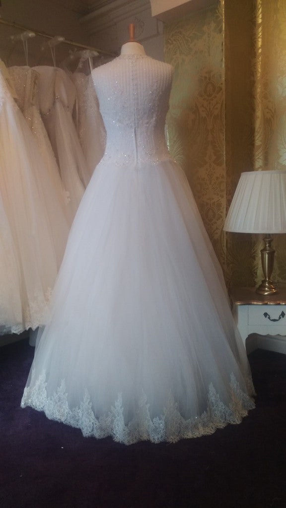 WEDDING DRESS ‘amber’ - IVORY UK 12 - £50